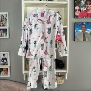 Kids Princess Pajamas - White and Pink